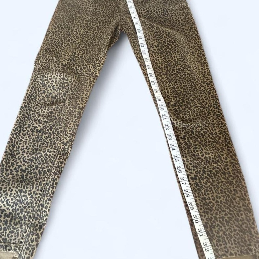 Punk Grunge Leopard Print Denim Jeans - Size 6 by Zara